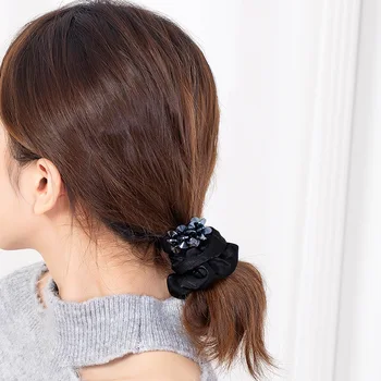 2021 zarif kristal boncuklu lastik bant saç halat Kore mizaç kadın moda saç halat saç aksesuarları