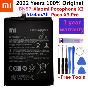 2022 100 % Orijinal Xiao mi BN57 BN61 6000mAh Telefon Pil İçin Xiaomi Pocophone X3 Poco X3 Pro Yedek Piller + Aracı