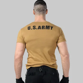 2022 erkek Ordu T Shirt Yaz Askeri pamuklu tişört Vücut Şekillendirici Kısa Kollu Yüksek Elastikiyet Streç Slim Fit Erkek Tshirt