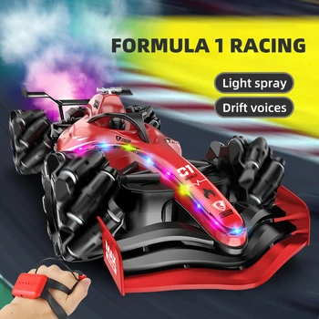 2022 Formula F1 Araba oyuncak RC Araba 4WD Yarış Arabası Modeli Sprey duman Yarış Aracı Uzaktan Kumanda Yüksek hızlı Drift Araba Çocuk Erkek