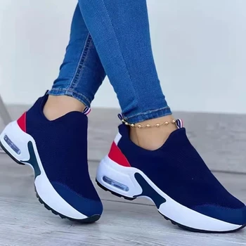 2022 Kadın Sandalet Platformu Katı Flats Casual kadın vulkanize ayakkabı Lace Up Nefes Kadın Yürüyüş Sneakers Zapatos Mujer