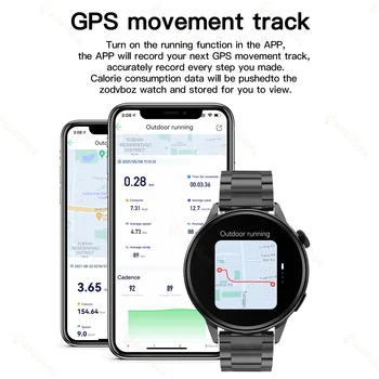 2022 NFC akıllı saatler Erkekler GPS Hareketi Parça Spor İzle 4 Kadın Kablosuz Şarj Bluetooth Çağrı EKG Smartwatch Destek İbranice