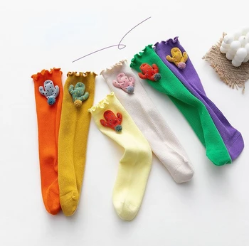 2022 Sonbahar Kız Bebek Çorap Karikatür Çorap Bebek Prenses Çorap Bebekler Diz Boyu Çorap Yenidoğan İnce Pamuklu Çorap