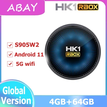 2022 yeni akıllı tv kutusu Android 11 HK1 RBOX W2 Amlogic S905W2 TV KUTUSU 2.4 G 5G Çift Wifi BT4.1 4K Medya Oynatıcı Set Üstü Kutusu