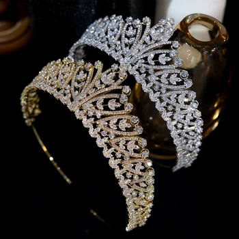 2022 Yeni Avrupa Taç Düğün gelin tacı Gümüş Kaplama Kristal Headdress DeLa Reina Düğün saç aksesuarları A00522