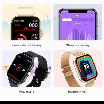 2022 Yeni Bluetooth Cevap Çağrı akıllı saat Kadın Erkek Tam Dokunmatik Arama Spor İzci Kol Saati IP67 Su Geçirmez Smartwatch