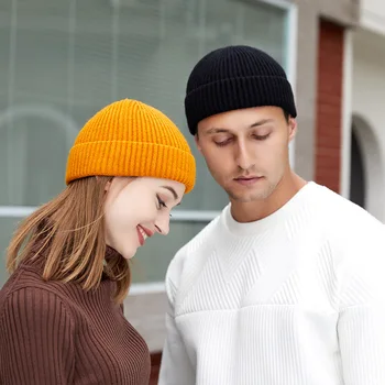 2022 Yeni kadın Örme Şapka Kafatası Şapka erkek Bere Kış Retro Moda Gevşek Hip Hop Soğuk Hi Pop İplik Pot Şapka Kavun Kabuğu Şapka
