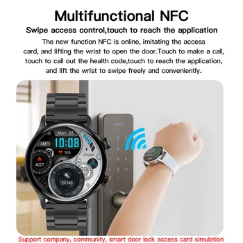 2022 Yeni NFC Bluetooth Çağrı Erkekler akıllı saat 1.36 İnç AMOLED 390 * 390 HD Ekran Her Zaman Ekran Zaman Su Geçirmez Smartwatch Erkekler
