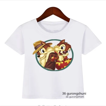 2022 Yeni Sevimli Chip ' N Dale: Kurtarma Rangers T Shirt Kawaii Karikatür Baskı T Shirt Çocuk Giysileri Erkek Kız Hediye Kısa Kollu Üst