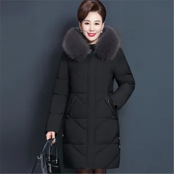 2023 Kış Aşağı Pamuk Palto Kadın Giyim Paltolar Büyük Boy Kapşonlu Kürk Yaka Sıcak Uzun Parkas kışlık ceketler v883