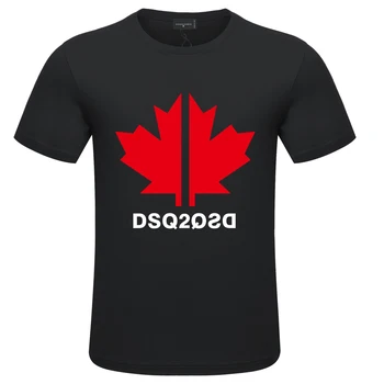 2023 Yeni erkek yazlık t-shirt DSQ2 Marka erkek Rahat Gevşek Pamuklu Çift T-shirt DSQ Akçaağaç Yaprağı Baskı Sokak Hip Hop T-shirt