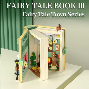 2023 Yeni Karikatür Orman Öpücük / Peri Masalı Kasaba Serisi Bina Küçük Tuğla Açık Ve Kapalı Kitap Sayfası Çocuklar eğitici oyuncak Hediye