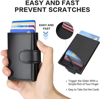 2023 Yeni Özelleştirilmiş Adı RFID Cüzdan Erkekler Para Klipleri Cüzdan Alüminyum kart tutucu akıllı cüzdan Hakiki deri cüzdan bozuk para cüzdanı