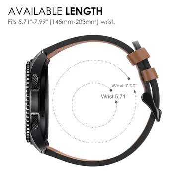 20mm 22mm Deri saat kordonları Kayışı Samsung Galaxy Saat Aktif 2 Watch3 41mm / Dişli Spor yedek bant kayışı
