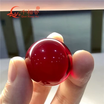22 m 25mm boyutu yapay yakut kırmızı renk küre şekli top şekli kırmızı renk korindon deliksiz gevşek taş