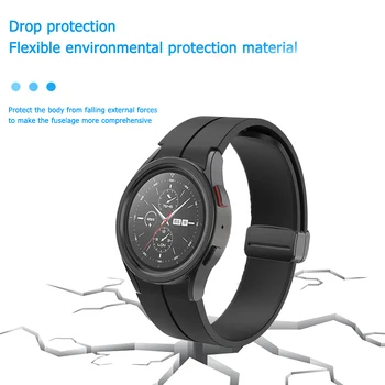 22cm Watch Band Kayışı Yumuşak Silikon Smartwatch Bilezik Su Geçirmez Yedek Parçalar Samsung Galaxy Watch5 / 5 Pro / 4 / 4 Klasik