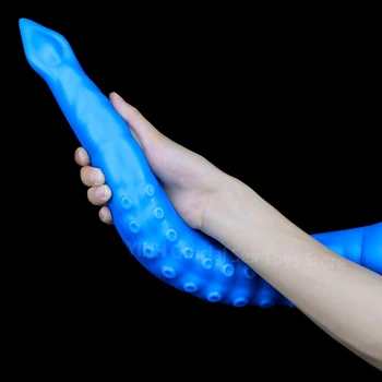22in Süper Uzun anal yapay penis kadın mastürbasyon seksi oyuncaklar silikon hayvan yapay penis Butt plug kuyruk G-spot stimülasyon Yok titreşim