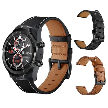 22mm Hakiki Deri Watchband Ticwatch Pro 3 ProX akıllı saat Kayışı Ticwatch Pro GTX GTK Adam Bilezik Yumuşak Rahat