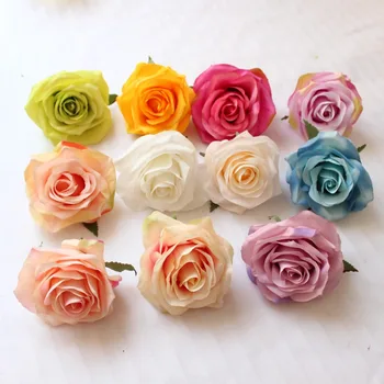 24 Adet Yapay Dekoratif Gül Kafaları Yüksek Kaliteli Çiçekler Simülasyon DIY ipek çiçek Kafa Düğün Ev Partisi Dekorasyon için