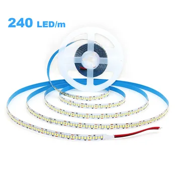 240 LEDs / m LED Şerit 2835 DC12V 24 V Ev ışık şeridi 5 M 1200 LEDs Yüksek ışık Kırmızı Yeşil Mavi Esnek Ve Kesilebilir Yumuşak lamba çubuğu