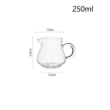 250ml Yüksek Sıcaklığa Dayanıklı Çift Ağızlı Süt Sürahileri Küçük Cam süt kupası Espresso cam kupa Süt Paylaşımı Fincan Kahve Kupaları