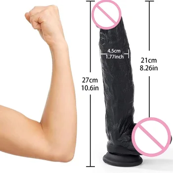 27cm Gerçekçi Büyük Yapay Penis kadın için vibratör Silikon Penis Dong Vantuz ile Cilt Duygu Vajina Seks Oyuncakları Yetişkinler için Lesbia