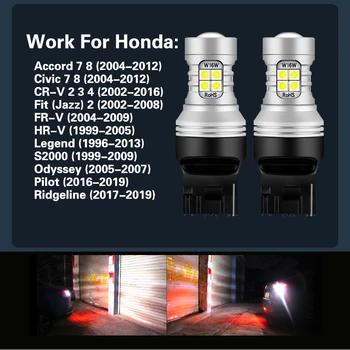 2x LED Ters ampul Lamba W21W 7440 T20 Honda Accord Civic İçin 7 8 CR-V 2 3 4 Fit FR-V Legend S2000 Odyssey Pilot Ridgeline