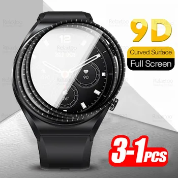 3-1 Adet 9D Kavisli Temperli Cam Xiaomi İzle S1 Ekran Koruyucu Xiaomi Mi WatchS1 S 1 SmartWatch Yumuşak Kenar Koruyucu Film