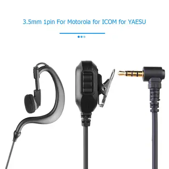 3.5 mm 1pin Kulak Kancası Kulaklık Motorola ICOM YAESU Radyo Walkie Talkie Kulaklık PTT Mic ile Walkie Talkie Aksesuarları