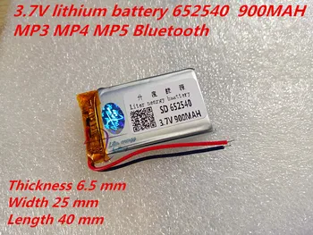 3.7 V lityum polimer pil 652540 MP3 DIY Hoparlör darı Bluetooth 900 MAH