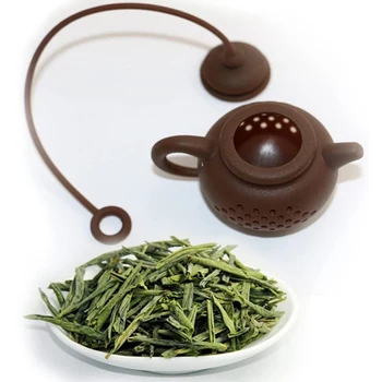 3 Adet Dayanıklı Çaydanlık Şeklinde Çay Demlik Süzgeç Silikon Teaware Demlik Aksesuarı Mutfak Gadget çay poşeti Yaprak Filtre Difüzör