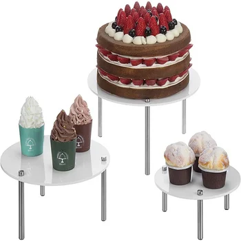 3 Katmanlı Çıkarılabilir Akrilik Düğün Pastası Standı Fincan Kek sergileme rafı Cupcake Tutucu Plaka Doğum Günü Partisi Dekorasyon Standı