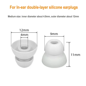 3 Çift Çift Katmanlı Silikon Kulak Tıkacı 4.0 mm ( M ) Kulak Pedleri Kulak 5mm-6mm Çıkış Kulaklık Kollu Kulaklık Aksesuarları