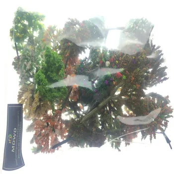 30 Adet / grup Çiçek Modeli Ağaçları Karışık Tel Ve Plastik Model Peyzaj Ağaçları Tren Düzeni Bahçe Manzara Minyatür