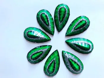 30 adet Yeni moda stil 16 * 30mm yeşil rhinestones dikmek reçine kristaller su damlası şekli flatback 2 delik büyük taş taş