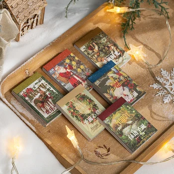 30 Levhalar Merry Christmas çıkartma kitabı Vintage festivali Dekoratif Çıkartmalar Scrapbooking Günlüğü Planlayıcısı Albümü Günlüğü Dizüstü