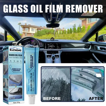 30g Araba Cam Yağ Filmi Sökücü Cam Filmi Parlatma Temizleyici Ajan Cam Cam Pencere temizleme sıvısı Sünger Havlu