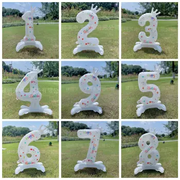 32 İnç Ins Alüminyum Film Balon Beyaz Taç Dijital Balon çocuk Doğum Günü Partisi Dekorasyon