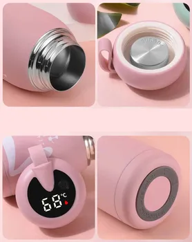 320ML Hediyeler Toplu Taşınabilir Kahve Kupaları Araç İçi Çay su termosu Şişe Akıllı termos Sıcaklık Göstergesi Vakum Şişeleri