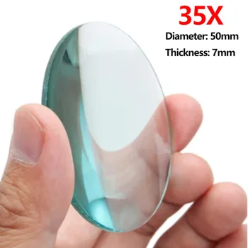 35X Çinko Alaşım El Büyüteç Büyüteç K9 Optik Lens Çıkarılabilir gümüş kol Takı Büyüteç Okuma Aracı