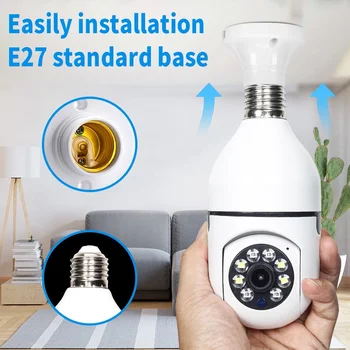 360 ° E27 LED Ampul Full HD 1080P kablosuz ev güvenlik WiFi CCTV IP kamera iki yönlü ses panoramik gece görüş