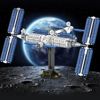 371 adet Şehir İnsanlı Uzay Gemisi Uzay İstasyonu Yapı Taşları Havacılık Havacılık Roketatar Tuğla Oyuncaklar Çocuklar İçin