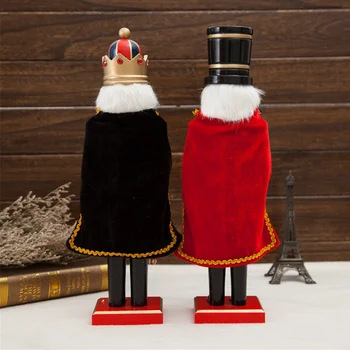 38CM Ahşap Fındıkkıran Bebek Asker Minyatür Figürler Vintage El Sanatları Kukla Yeni Yıl Noel Süsler Ev Dekor