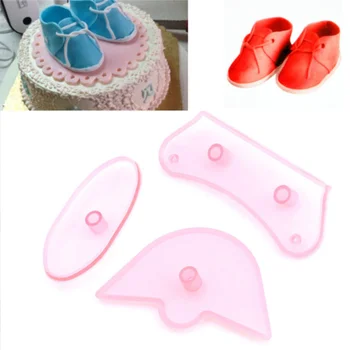 3D Bebek Ayakkabı Formu Plastik Kek Fondan Sabun Kalıp 3D Sneaker Şekil Kek Dekorasyon Araçları Pasta Mutfak Dekorasyon Bakeware Aracı