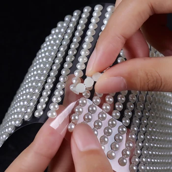 3D İnci Yüz Mücevherleri Göz Farı Çıkartmalar Kendinden Yapışkanlı Yüz Vücut Kaş elmas tırnak süsü Çıkartmalar Elmas Dekorasyon