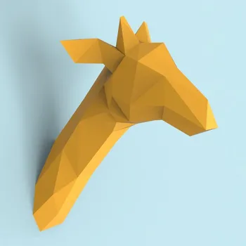 3D Kağıt Modeli El Yapımı Zürafa DIY Duvar Papercraft Ev Dekor Duvar Dekorasyon Bulmacalar Eğitim DIY Çocuk Oyuncakları Hediye