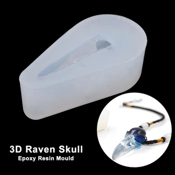 3D Raven Kafatası silikon kalıp Kuş İskelet Kafa Kalıp Karga Kalıp Cadılar Bayramı Takı Yapımı Reçine Sanat Takı Araçları UV Reçine Kalıpları