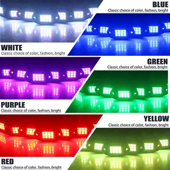 4/5/6/8 İn 1 RGB LED kaya ışıkları Bluetooth uyumlu APP kontrolü müzik senkronizasyonu araba şasi ışık Undergolw su geçirmez Neon ışıkları