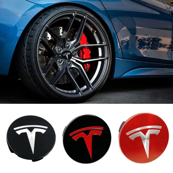 4 adet 56mm Araba Jant Kapağı jant kapağı s Tesla Logo Model S X 3 Y Roadster Aksesuar jant kapağı Jantlar için oto lastiği Hub Dekorasyon