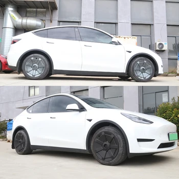 4 ADET teker göbeği kapağı Değiştirme Performanslı Tekerlek Kapağı Otomobil Tam jant kapağı Aksesuarları Tesla Modeli Y 19 İnç Jant Kapağı 2018-2023